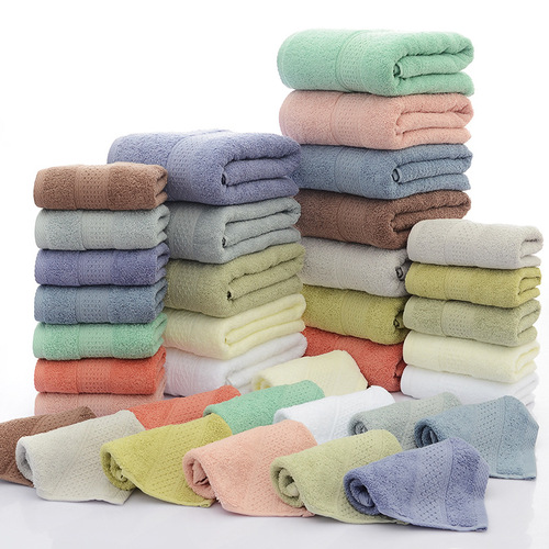 Cotton Plunge Towel Long Staple Cotton Matching Towel Square Towel Solid Color Foreign Trade Export Logo Vacuum Packaging New Product