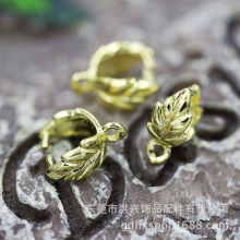 DIY饰品配件平安扣发饰发簪材料箱包服饰配件铜树叶瓜子扣A548