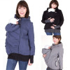 Kangaroo, demi-season sweatshirt with hood for mother, European style, three in one, wholesale