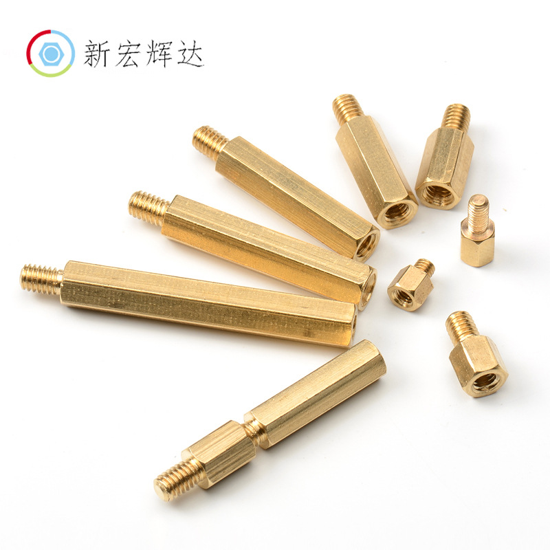 H4.6对边单头六角铜柱加长铜柱金属六边形m3单头螺柱隔离柱