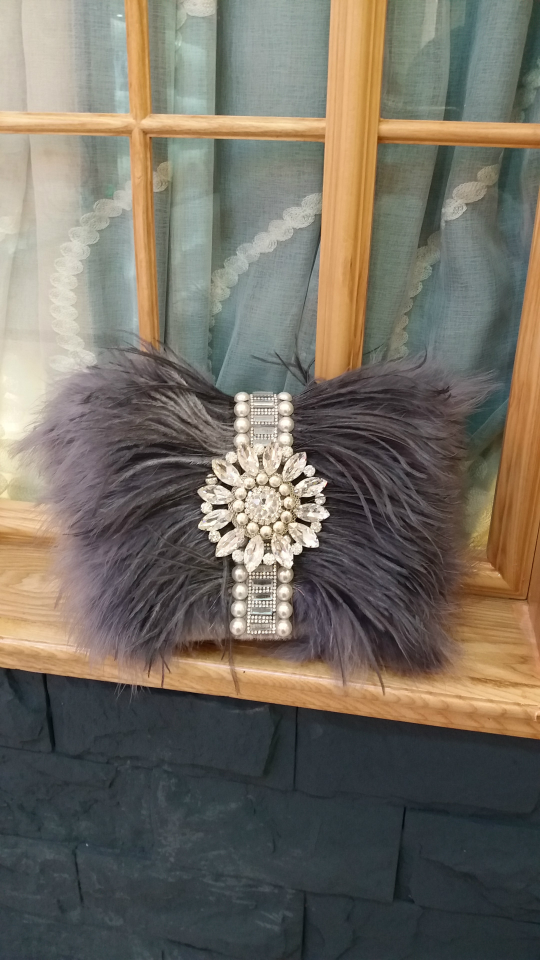 Thai Trendy Fashion Women's Bag - Ostrich Feather Party Clutch, Shoulder Chain Bag, Light Luxury - Thumbnail 6