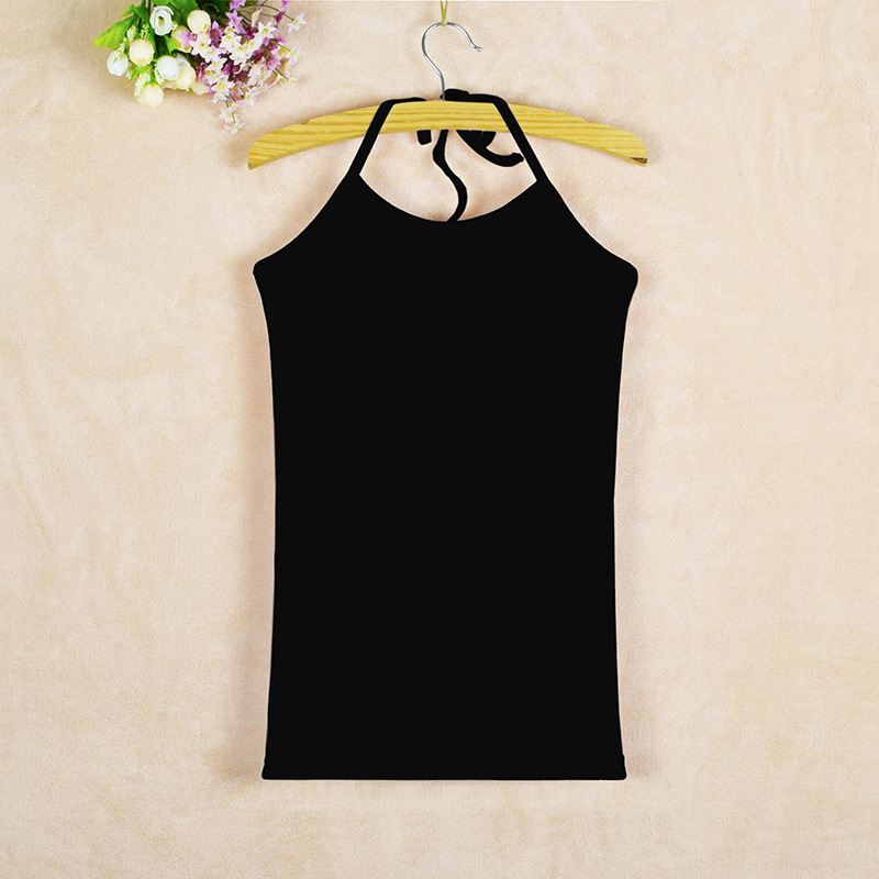 2026 Cotton Slim Fit Loose Backless Halter Neck Camisole Tie-Up Tank Top for Women Outerwear Autumn Wholesale from Manufacturer