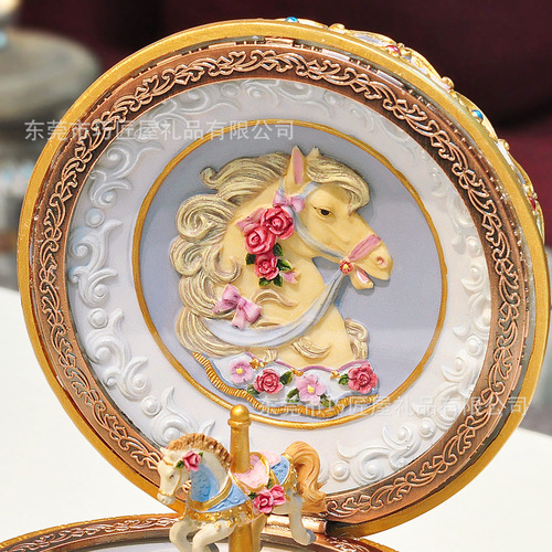 Glowing Carousel Resin Music Box Music Box Creative Birthday Gift for Girls Howl's Moving Castle