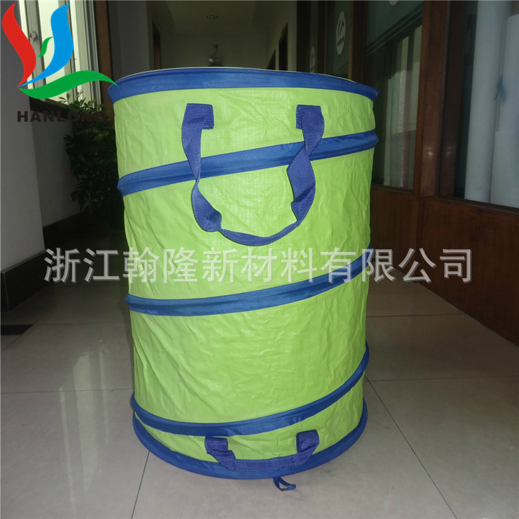 浙江工厂花园落叶折叠垃圾桶专用PVC夹网布 PVC箱包面料