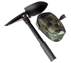 Folding military shovel, iron spade military shovel, camping self-defense survival tool emergency equipment wholesale small military shovel