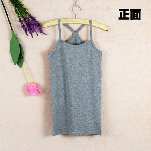 Slimming Y-shaped Cotton Strappy Tank Top for Women, Summer Innerwear, Spring Black, Outerwear, Factory Wholesale
