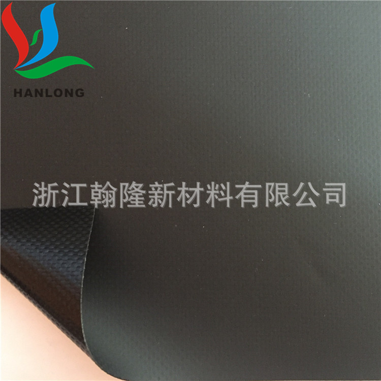 PVC充气垫面料 黑色0.35mm加密涤纶布双面涂层PVC夹网布