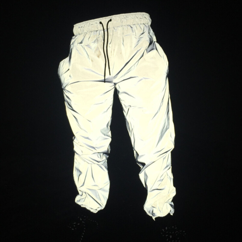 Herrenbekleidung Reflektierende Hosen für Frühling und Herbst für Männer und Frauen, Hip-Hop-Hip-Hop-Hosen für Basketballsport, lässige Leuchthosen_voghion.com