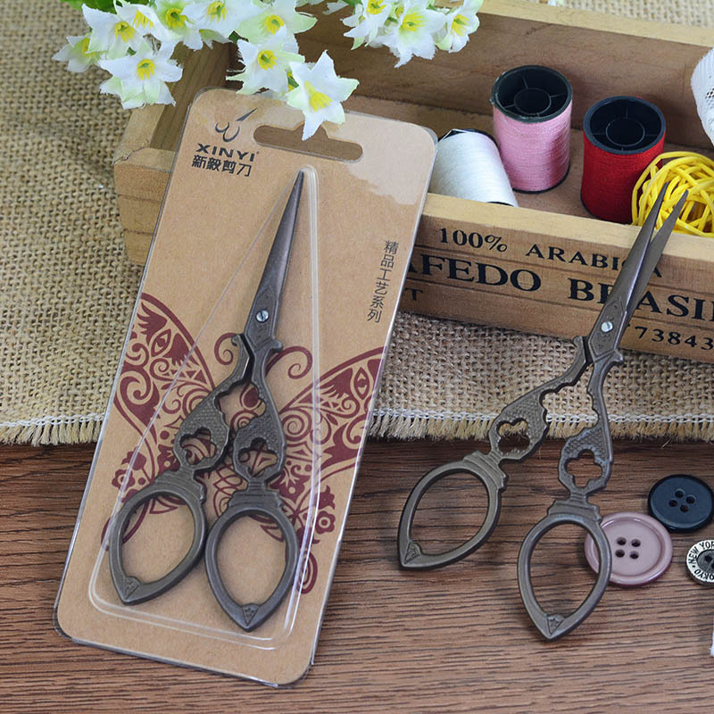 新毅ハサミレトロハサミ金メッキ刺繍ハサミステンレスミニハサミアンティーク先ハサミ卸売り
