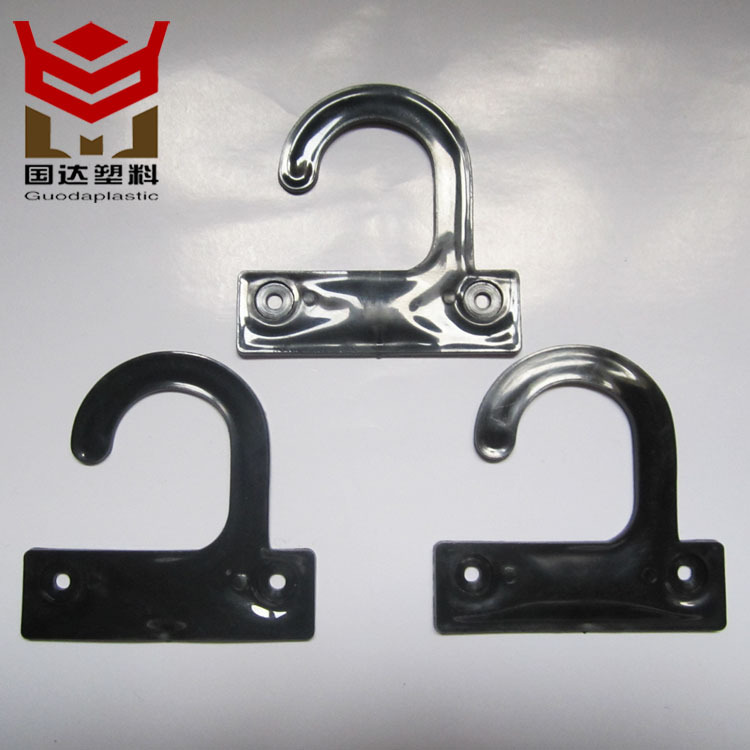 厂家供应黑色塑料挂钩 商品展示挂钩 塑料衣架 6.4x6.3cm