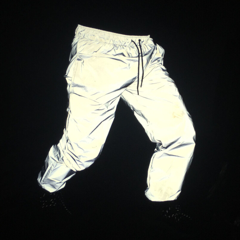 Herrenbekleidung Reflektierende Hosen für Frühling und Herbst für Männer und Frauen, Hip-Hop-Hip-Hop-Hosen für Basketballsport, lässige Leuchthosen_voghion.com