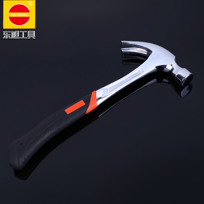 厂家批发临沂五金多功能l连体羊角锤 包塑柄防滑连体羊角起钉锤子