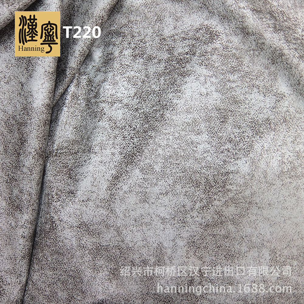 工厂现货 T220 经编全涤麂皮绒烫金花型面料 服装家纺鞋材箱包布