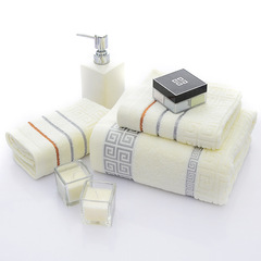 Great Wall Cotton Gauze Towel Set (3-Piece Gift Box with Embroidered LOGO, Plain Color, Out-of-Stock Gift Set for Promotion and Wholesale)