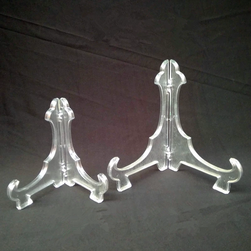 Поставка прозрачного пластикового кронштейна треугольный складной товарный кронштейн керамический диск образец витринной пластины держатель