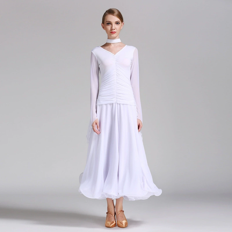 Modern Dance Dress-50 Национальная серия стандартного бального танца Walz Танцевальная юбка шифоновая юбка выступление