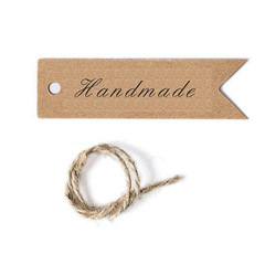 100枚の価格の復古小ラベルhandmade手作りDIYアクセサリー補助材料空白吊り札しおりギフトカード
