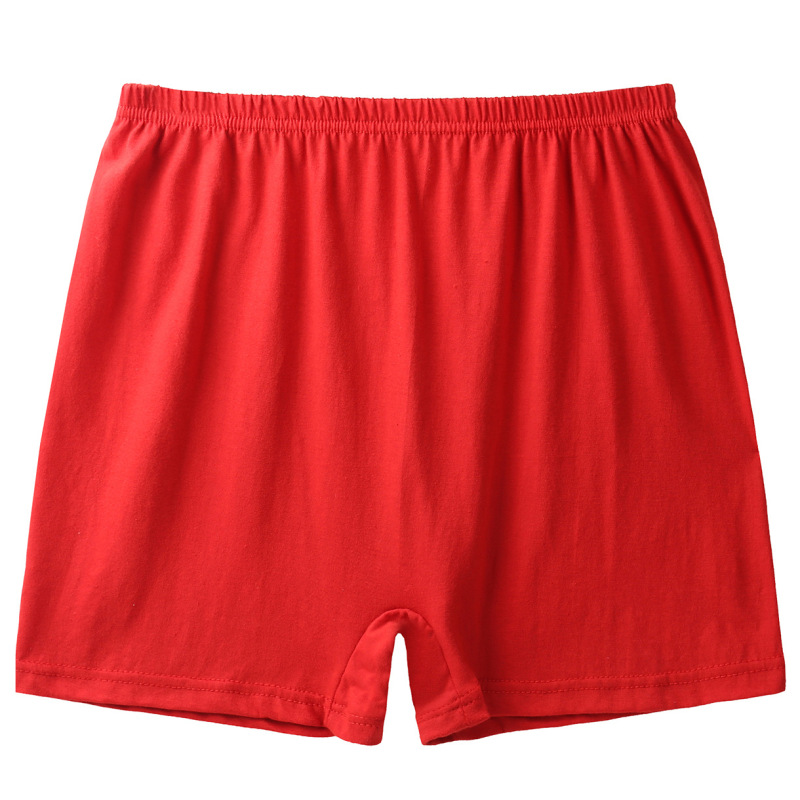 Red Cotton Boxer Shorts for Men, High-Waisted, Versatile, Plus Size