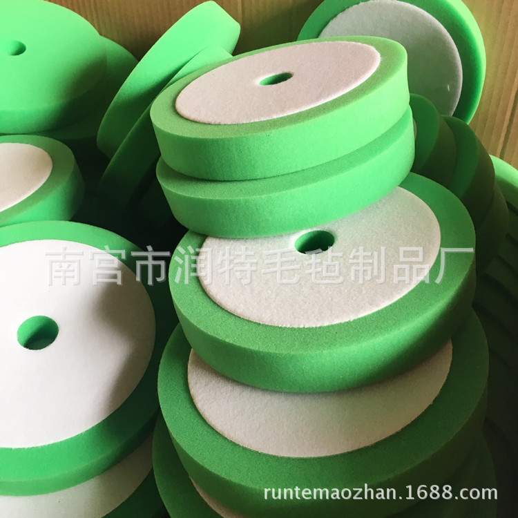 汽车美容打蜡抛光轮平面波浪海绵轮自粘抛光盘4寸100海绵球抛光垫