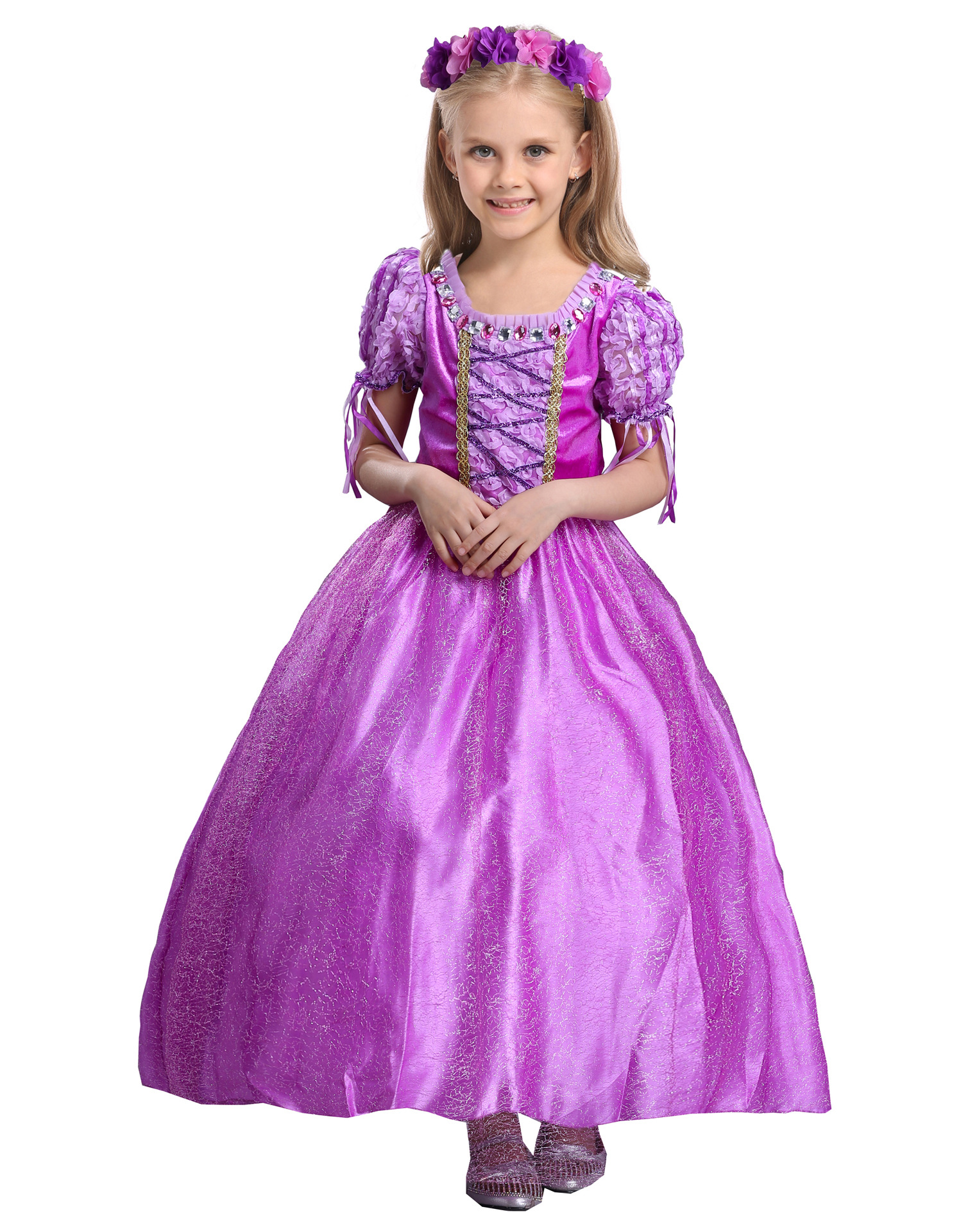 Ropa para niños de comercio exterior Sofia vestido de princesa de pelo largo vestido de niñas vestido para niños 61 ropa de rendimiento falda para niños