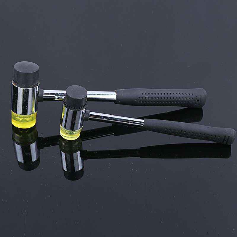 双头钢管柄安装锤可换头橡胶锤多型号安装地板圆头锤防震橡胶锤