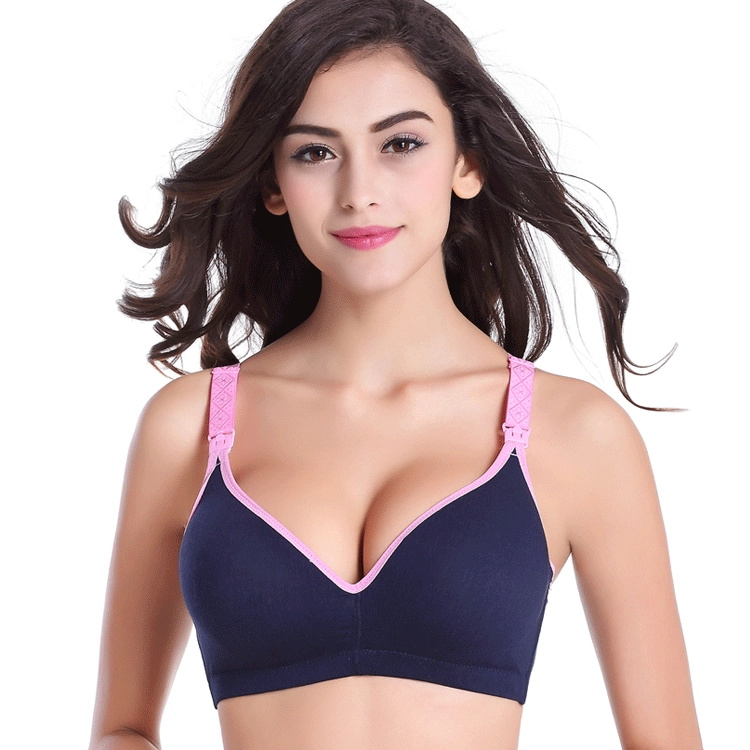 Breastfeeding nursing bra, breathable front‑lock support, plus sizes 75–90 (M–2XL)