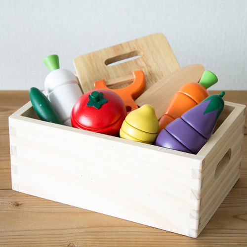 Children's Magnetic Cutting Kitchen Toy Wooden Girl Cutting Fruits and Vegetables Combination Play House Set Gift