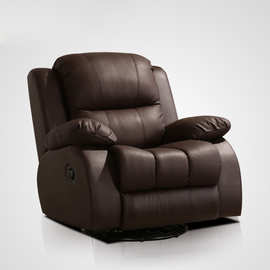 深棕色单人手动功能沙发家庭休闲智能沙发真皮按摩电动美甲椅摇椅
