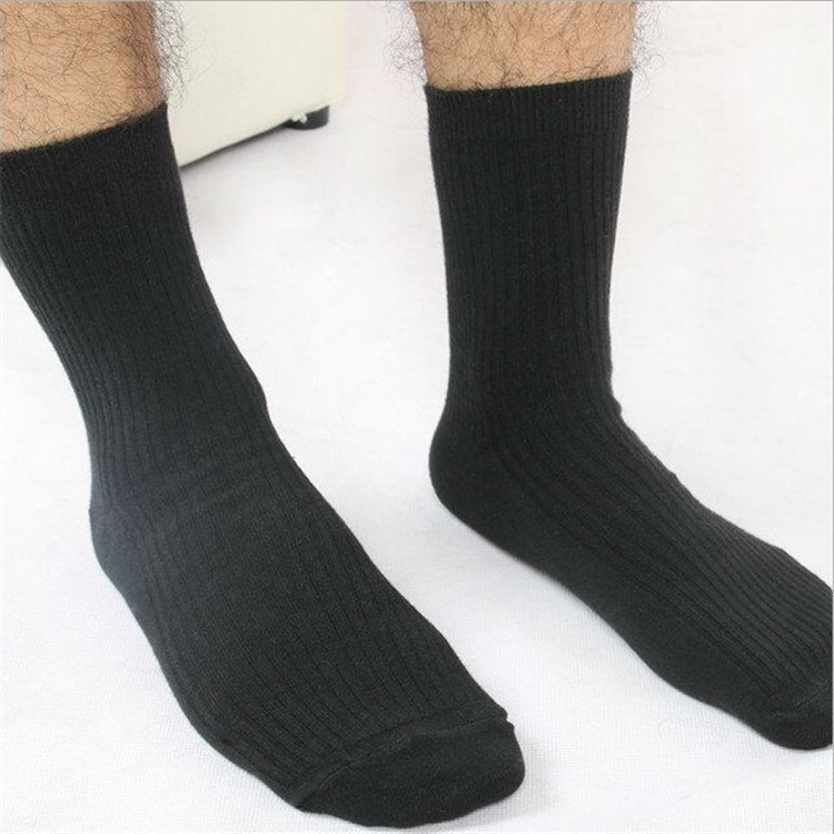 Wholesale men's four seasons can wear sweat-absorbent cotton socks store double needle non-pilling men's business socks