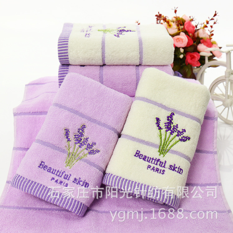 Man Tang Hong Manufacturer Supplies Lavender Towels, Luxurious Parisian Face Towels, Promotional Gifts, and Can Customize with Logo
