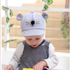 MZ4259春季新款軟沿貓咪兒童棉質鴨舌帽可愛寶寶棒球帽批發(薄款)