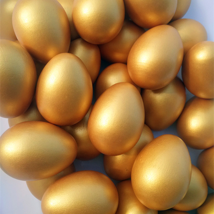 Fábrica directa Pascua Huevo de Oro simulación de madera huevo niños jugar casa pintado modelo de juguete al por mayor