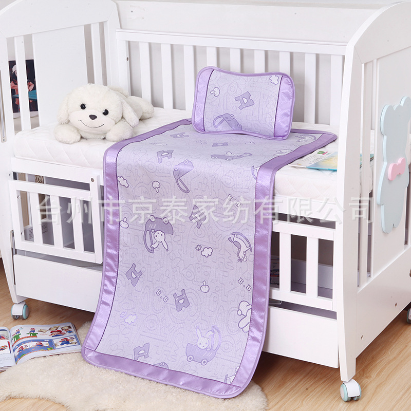 Children's new jacquard baby ice silk mat summer children's Mat two-piece kindergarten mat