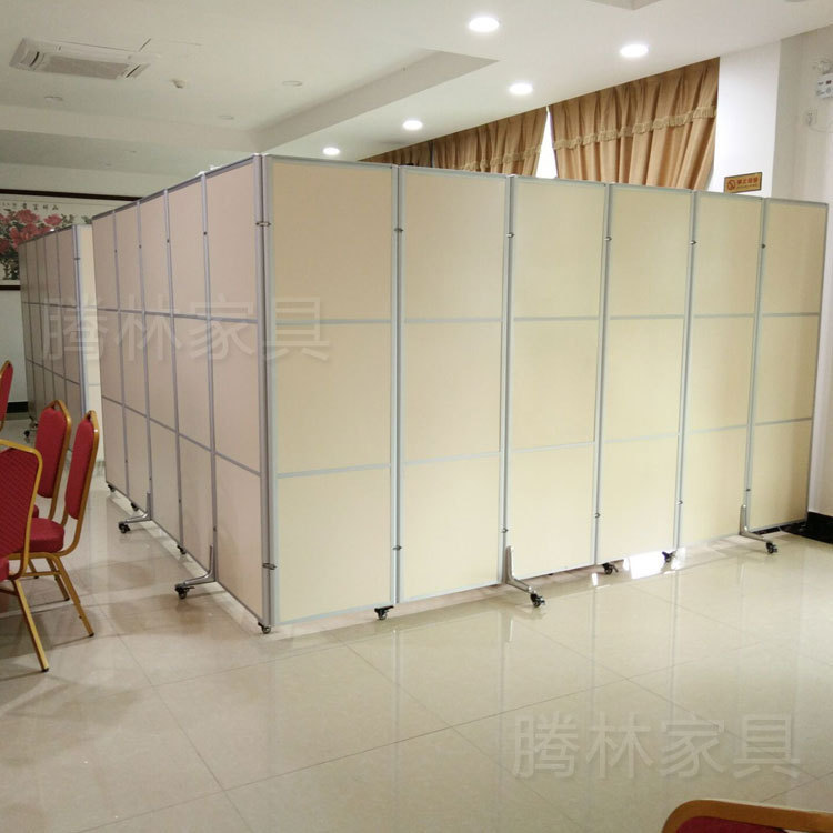 Hotel restaurant portable mobile partition with wheels movable folding screen partition wall workshop aluminum alloy baffle Hotel restaurant portable mobile partition with wheels movable folding screen partition wall workshop aluminum alloy baffle