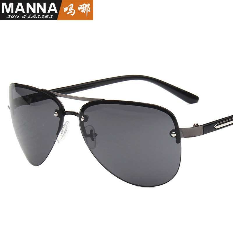 New rimless men's sunglasses European and American trend sunglasses retro large frame sunglasses M28