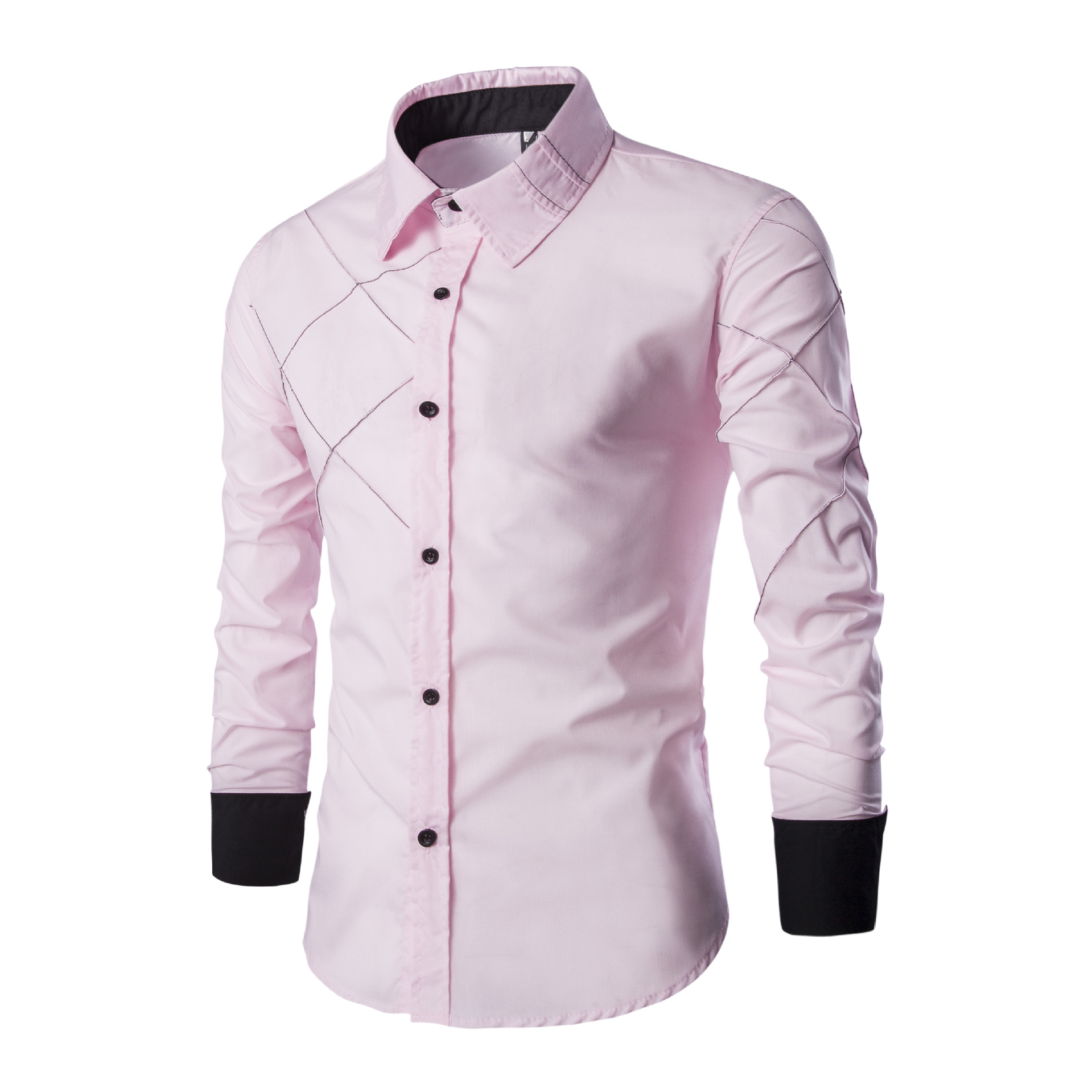 Ropa de hombre de comercio exterior 2020 Otoño e Invierno camisa de manga larga diseño de enrutamiento de malla casual Camisa 10 colores camisa CS14