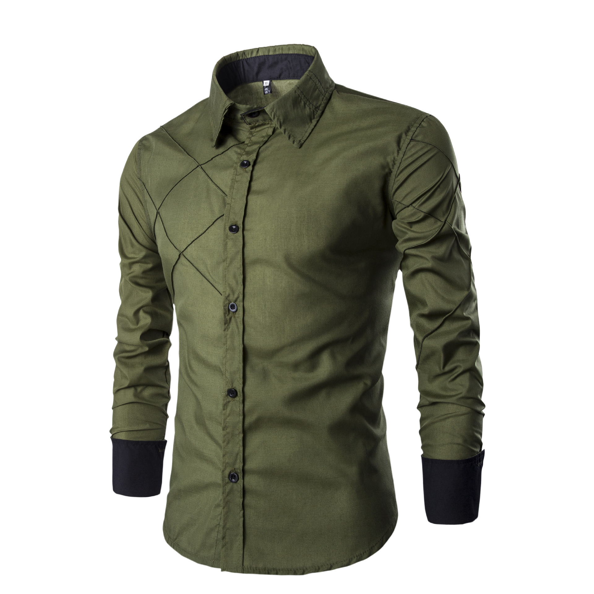 Ropa de hombre de comercio exterior 2020 Otoño e Invierno camisa de manga larga diseño de enrutamiento de malla casual Camisa 10 colores camisa CS14