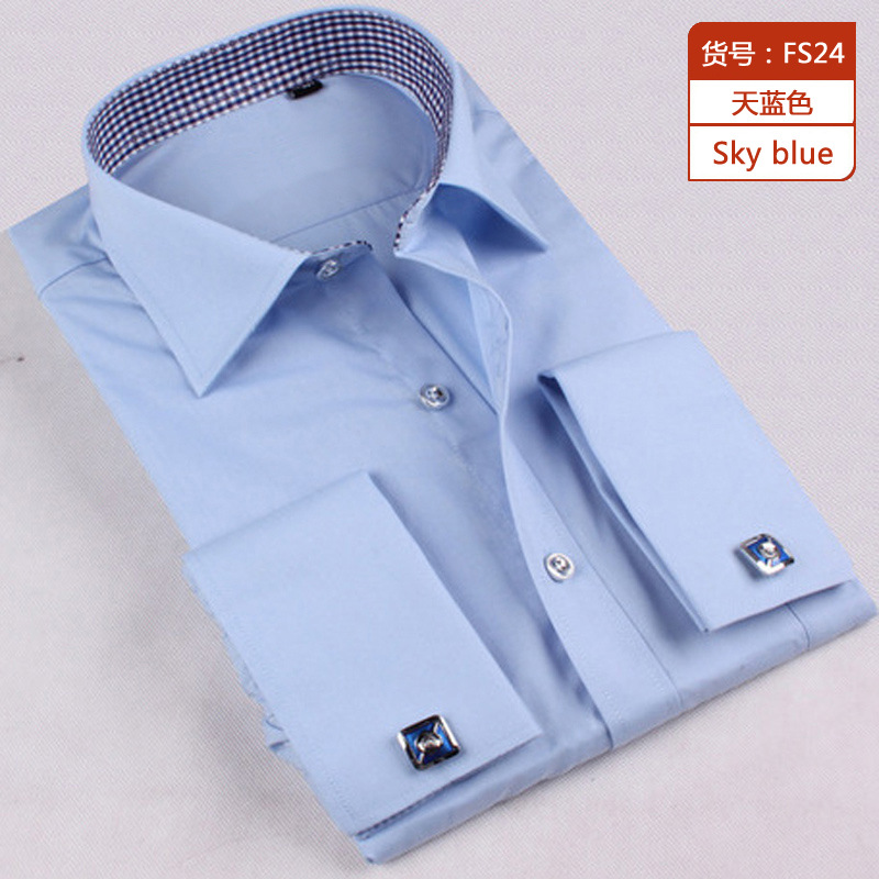 Camisa de manga larga para hombre, estilo francés, holgada, de gran tamaño, de sarga, para otoño, venta al por mayor transfronteriza en AliExpress