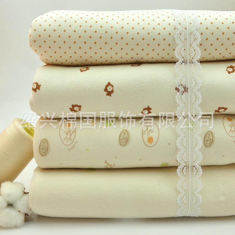 纯棉印花棉毛布 卡通印花婴幼儿服装用面料