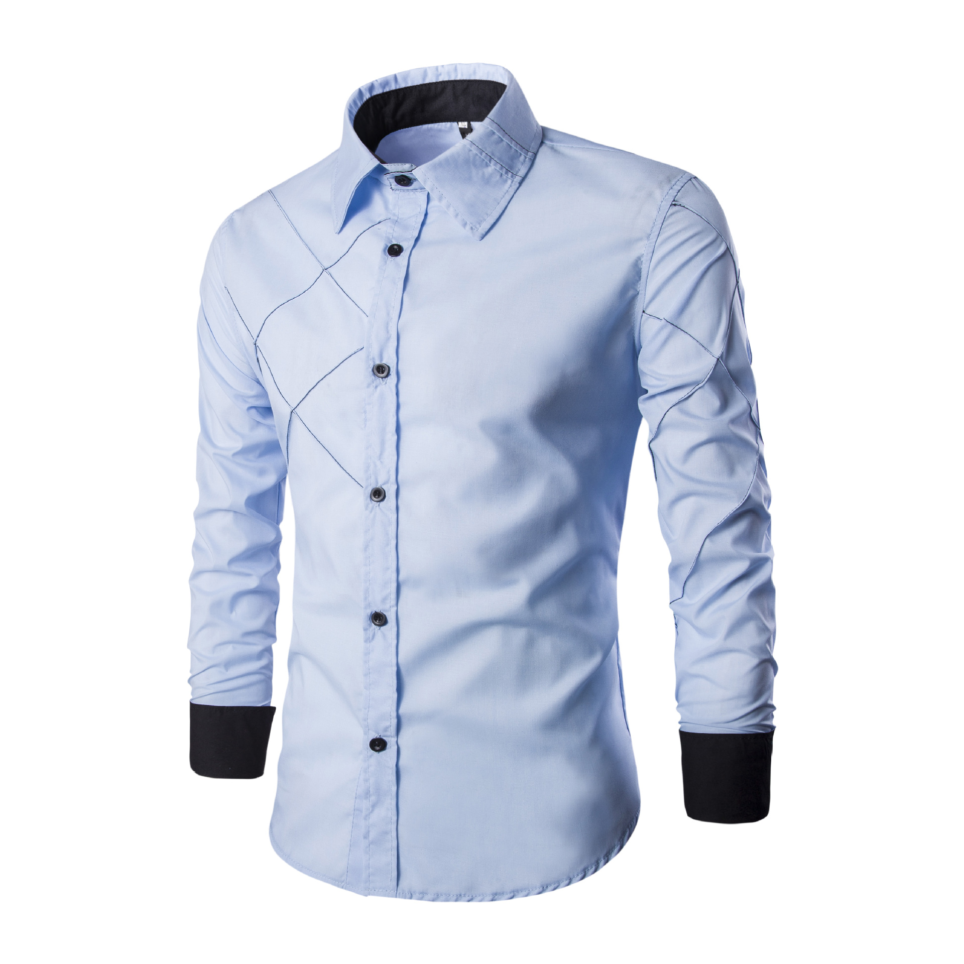 Ropa de hombre de comercio exterior 2020 Otoño e Invierno camisa de manga larga diseño de enrutamiento de malla casual Camisa 10 colores camisa CS14