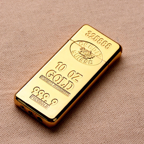 Gold brick gold bar inflatable lighter creative gold nugget inflatable personalized flint grinding wheel advertising jewelry gold shop gifts