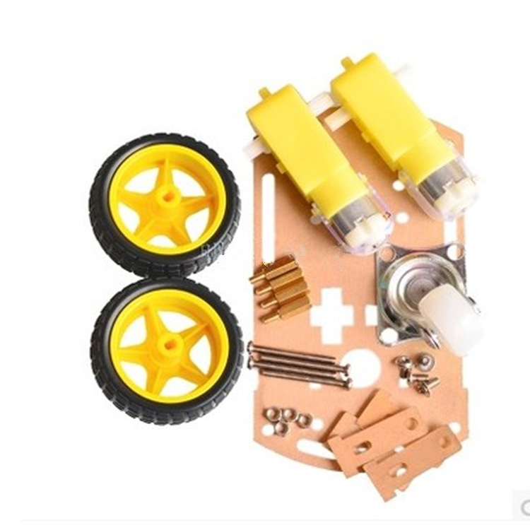 智能小车套件底盘支架循迹遥控两驱三轮万向轮零配件XD跨境专供