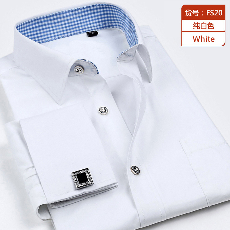 Camisa de manga larga para hombre, estilo francés, holgada, de gran tamaño, de sarga, para otoño, venta al por mayor transfronteriza en AliExpress