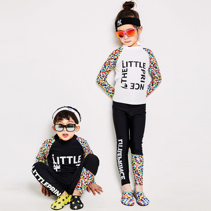 South Korea to buy children's hot spring swimsuit boys and girls long sleeve trousers sunscreen students Children's quick-drying diving suit