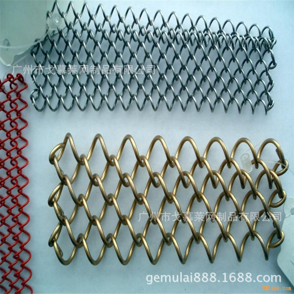 金属幕墙装饰网 厅吧屏风钢丝网 办公室隔断垂帘网 专业加工 颜色
