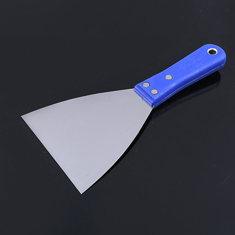 厂家批发蓝把不锈钢油灰刀 多规格地板污垢清洁刀装修便携刮刀