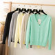 Korean Style Spring and Autumn Loose Outerwear Knitwear plus size Cardigan Sweater Women's Short Spring Long Sleeve Thin Coat