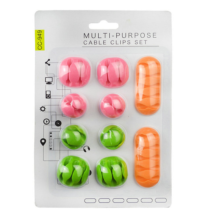 949固线器组合装桌面数据线鼠标固线器理线器线扣线卡线夹绕线器