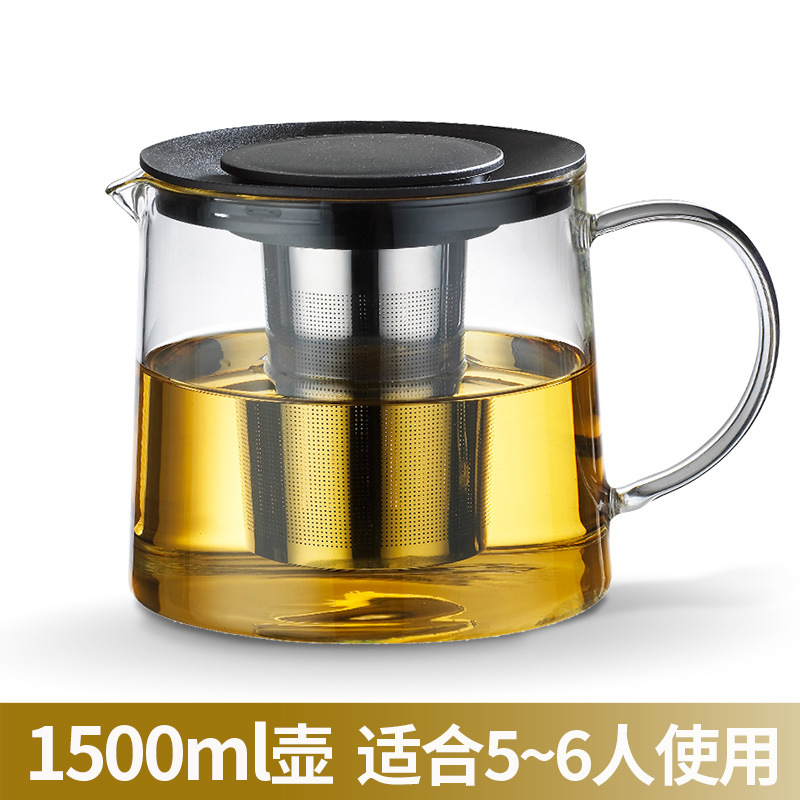 Jiameihua vidrio flor tetera borosilicato transparente fuego directo calefacción filtro liner juego de té fábrica al por mayor