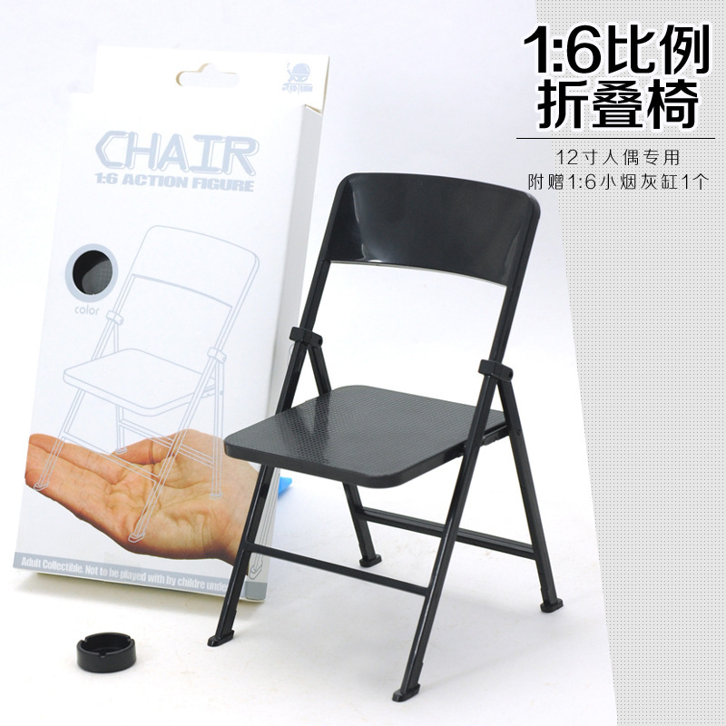 1:6 Dollhouse accesorios Dollhouse mini colorido silla plegable modelo simulación vida escena silla